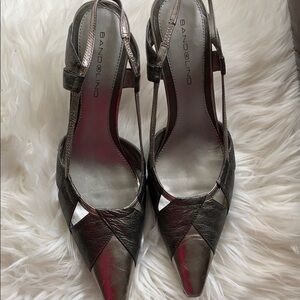 Bandolino shoes size 9m sling back petter sliver minimalist